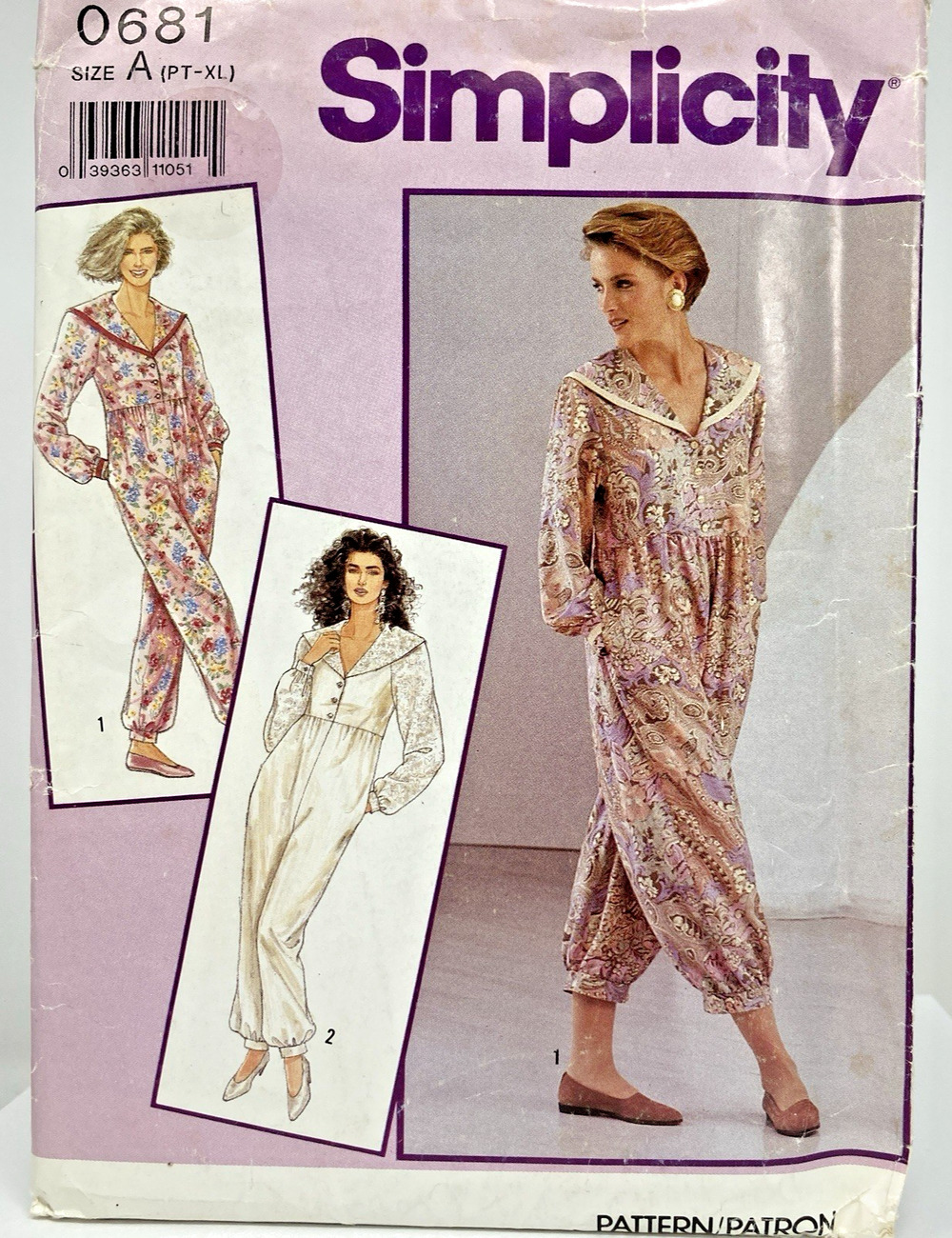 1990 Simplicity 0681 Misses/Petite Romper Dress Jumpsuit Size A PT-XL UNCUT